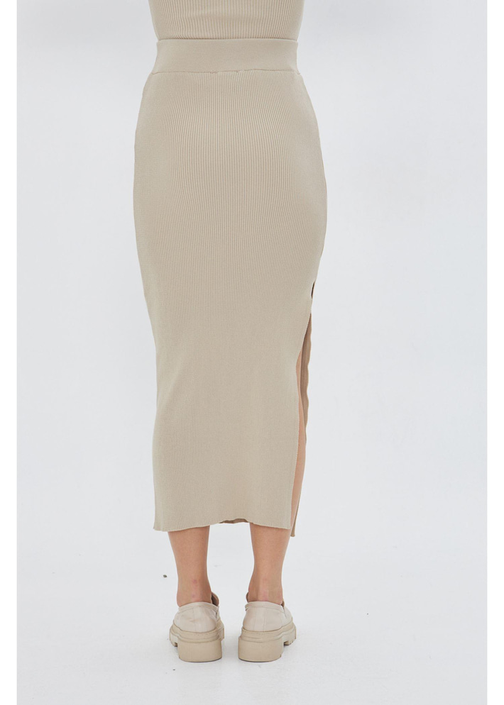 Yırtmaç Detaylı Triko Etek 