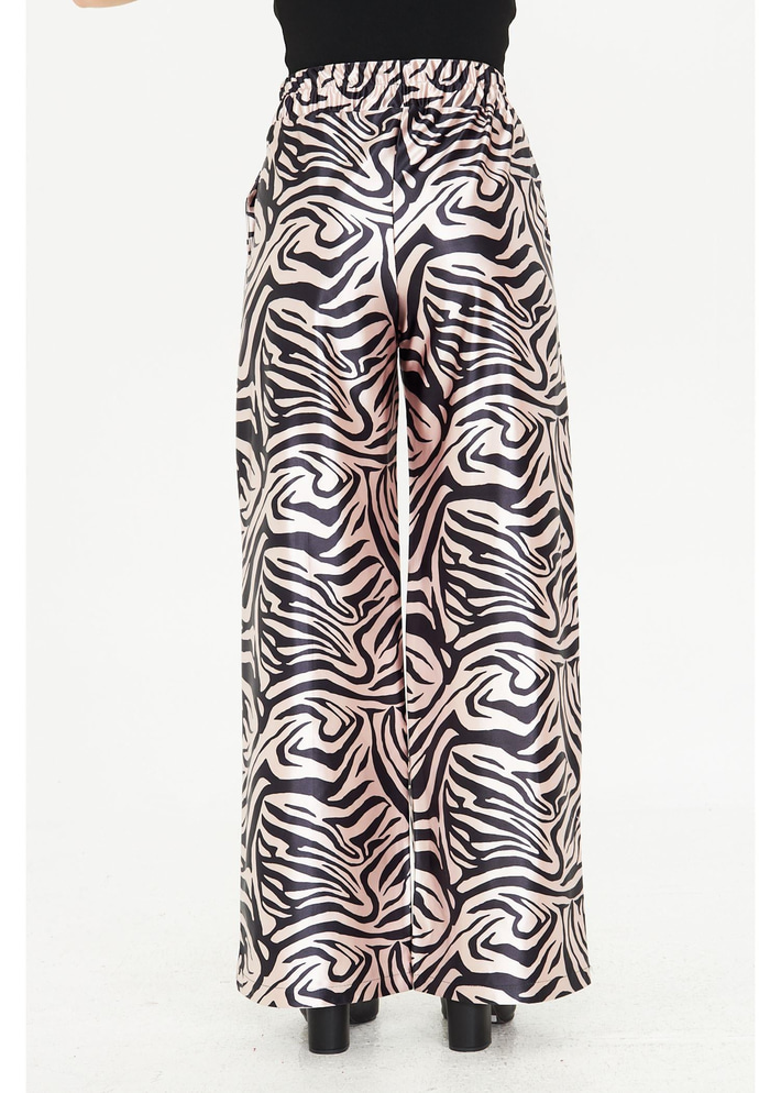 Zebra Desenli Saten Pantolon 