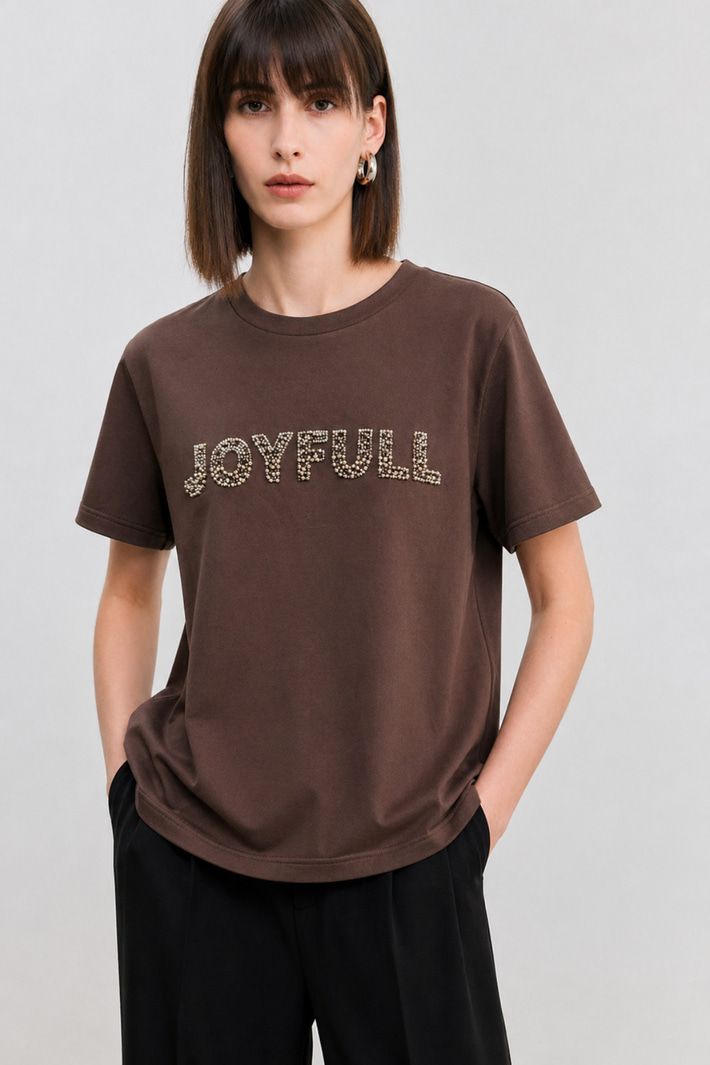 Joyfull Baskılı Modal Tişört