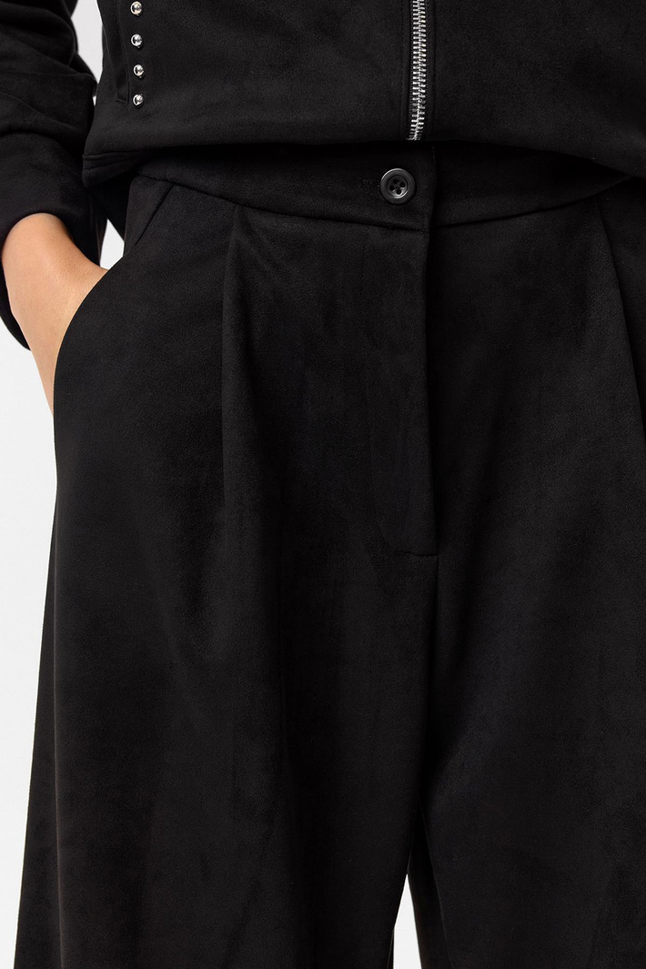 Bol Paça Süet Pantolon