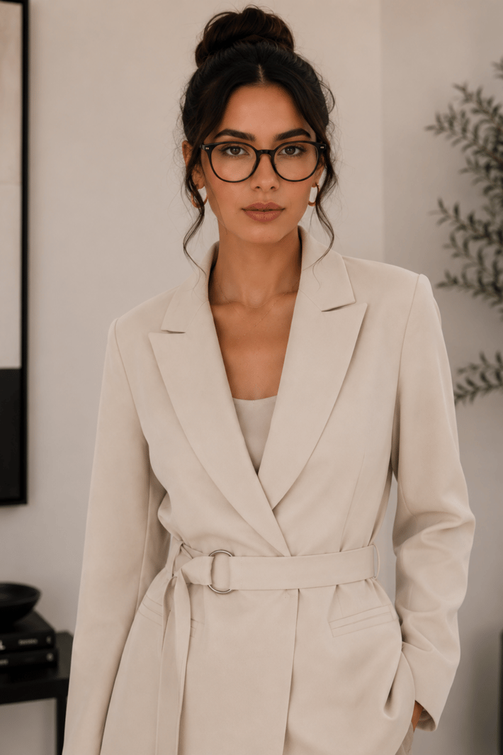 Kuşak Detaylı Blazer Ceket