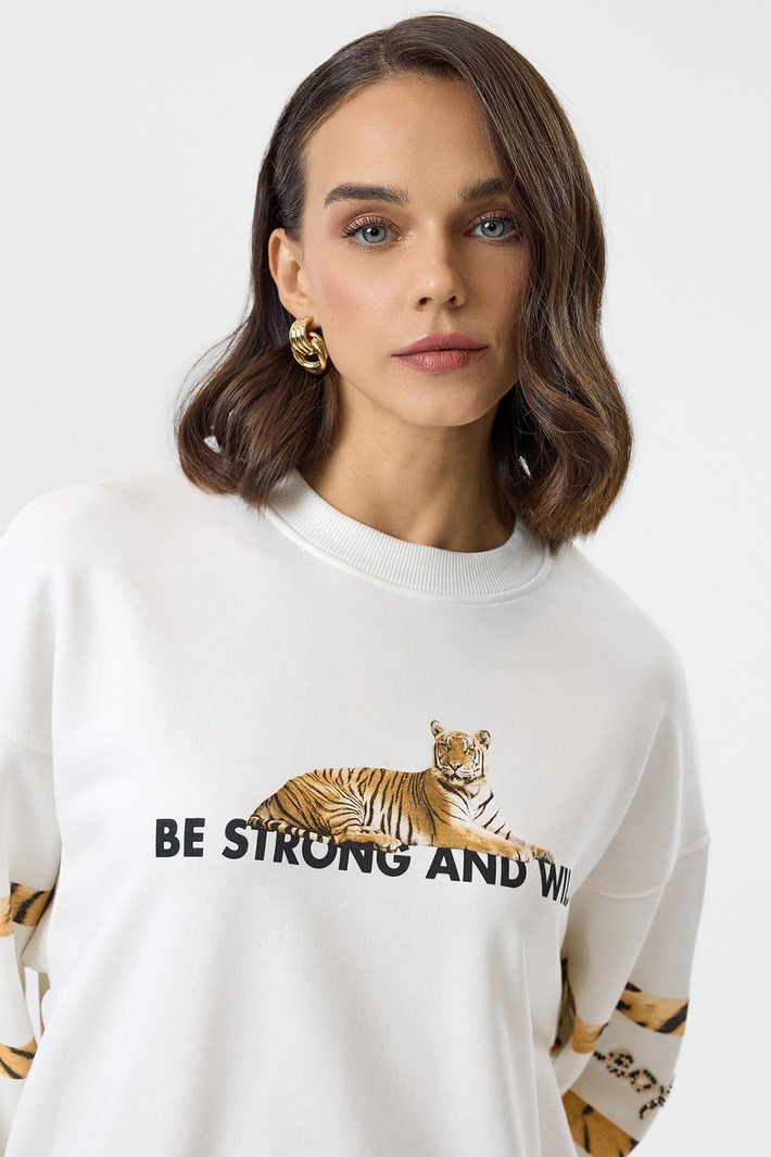 Kaplan Baskılı Sweatshirt
