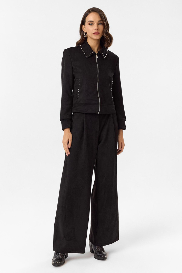 Bol Paça Süet Pantolon