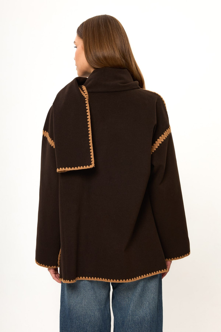 Şal Yaka Kaşe Kimono