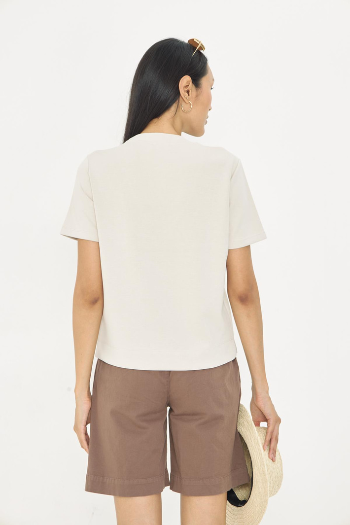 V Yaka Oversize Modal T-Shirt