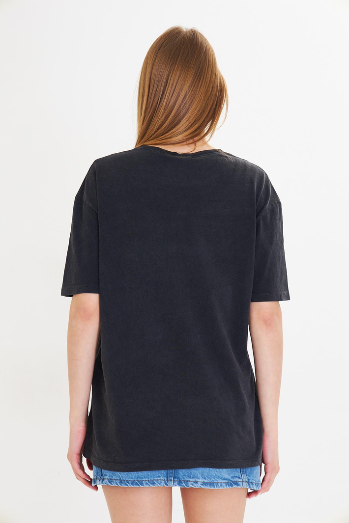 College League Yıkamalı T-Shirt