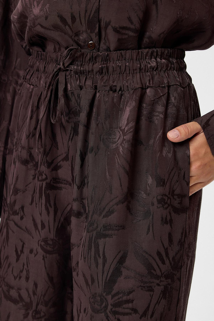 Desenli Saten Pantolon