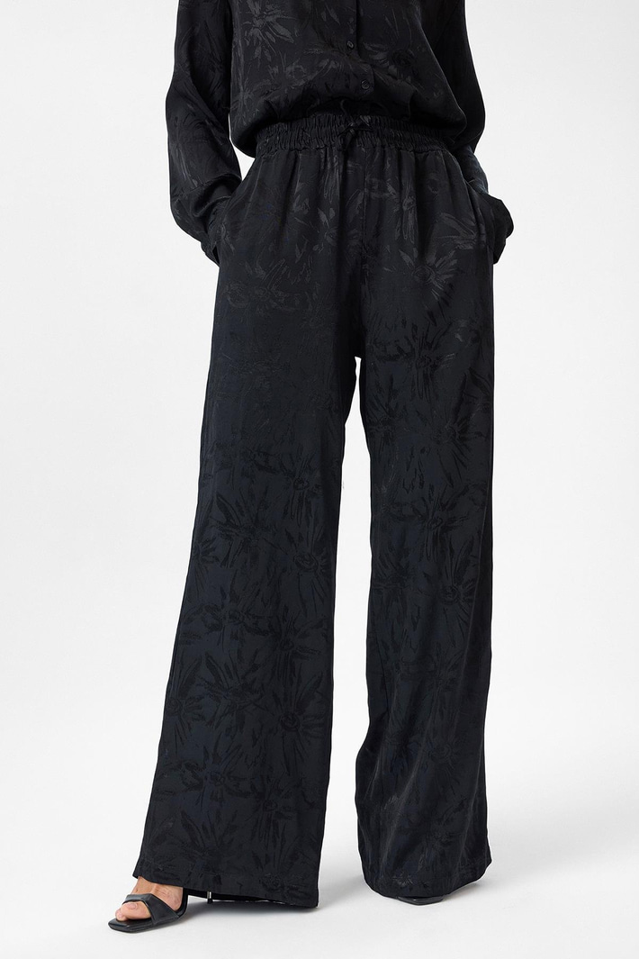 Desenli Saten Pantolon