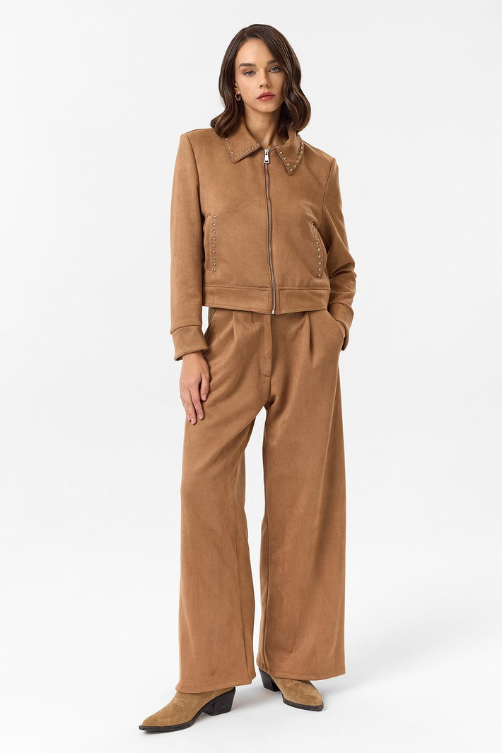 Bol Paça Süet Pantolon