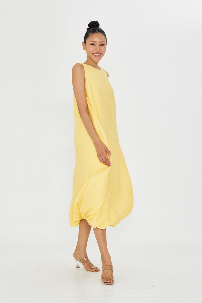 Sıfır Kol Balon Etekli Elbise