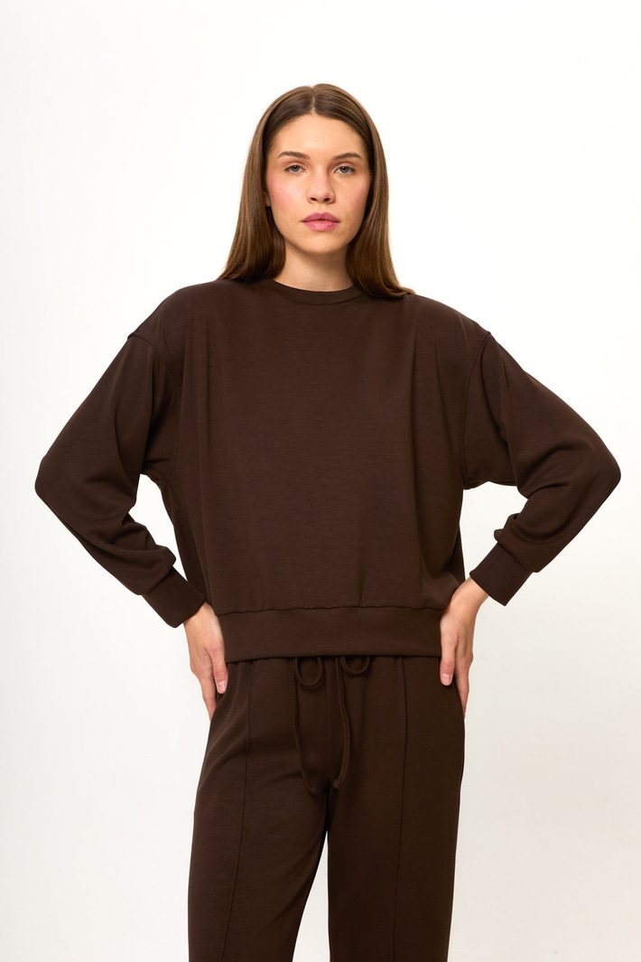 Bisiklet Yaka Modal Sweatshirt