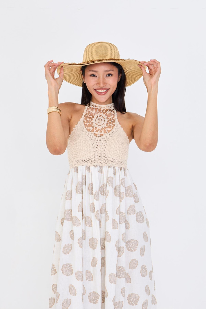 Püsküllü Hasır Şapka