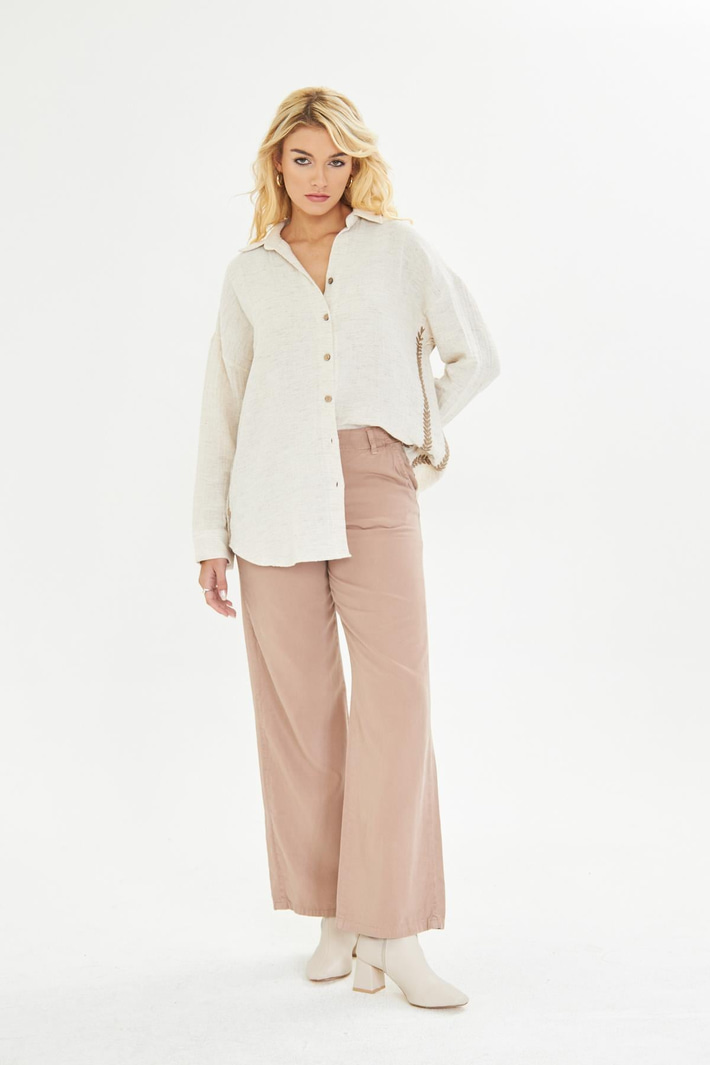 Elastik Bel Bol Paça Soft Pantolon - Mocha