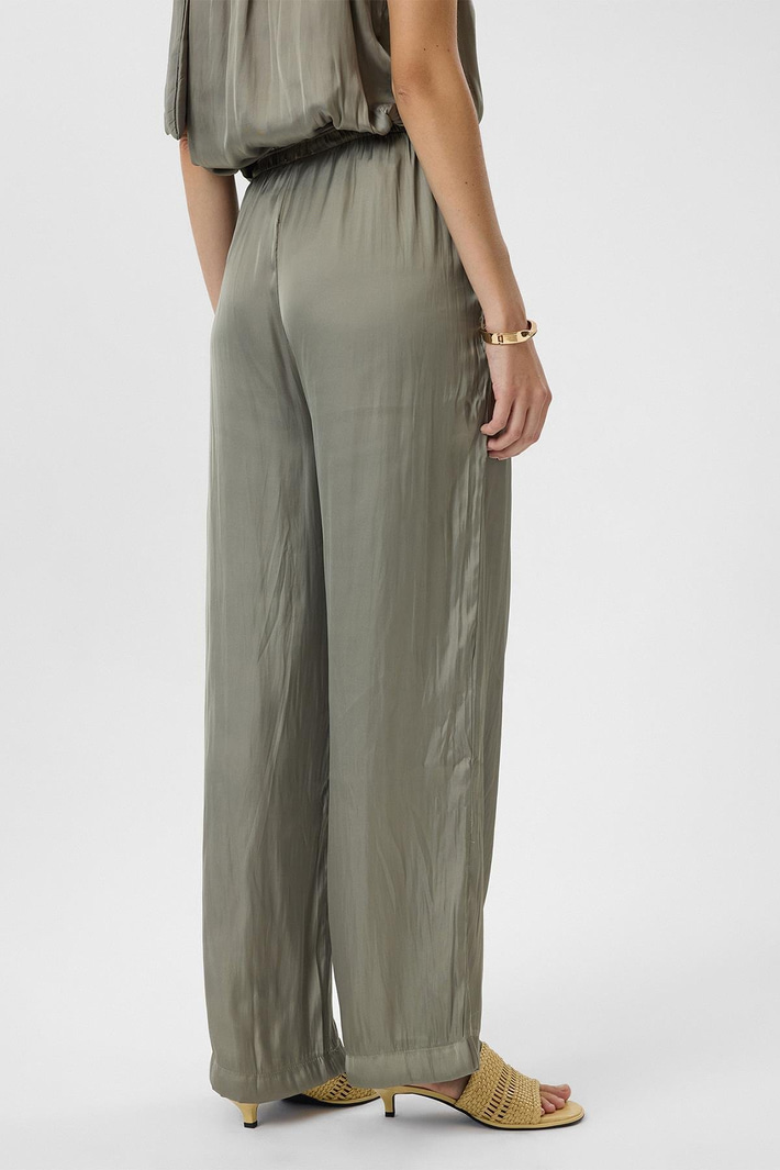 Cepli Lastikli Saten Pantolon