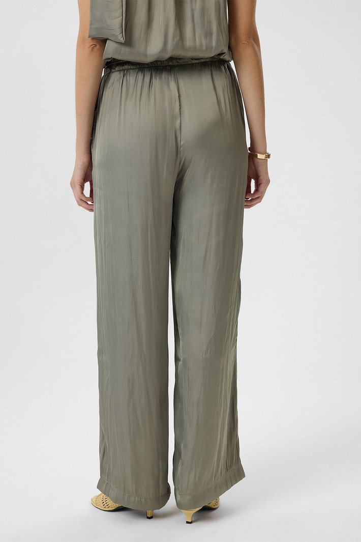 Cepli Lastikli Saten Pantolon