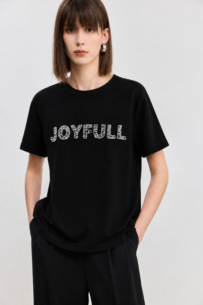 Joyfull Baskılı Modal Tişört