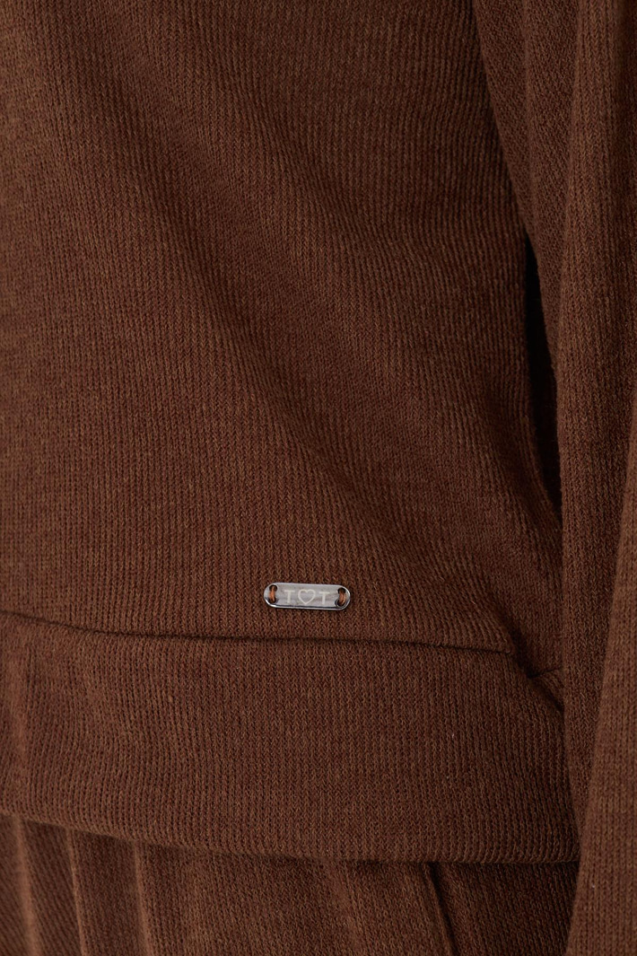 Kapüşonlu Triko Sweatshirt 