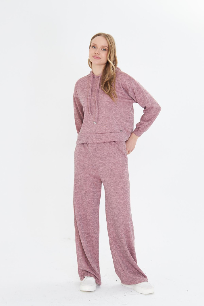 Kapüşonlu Triko Sweatshirt 