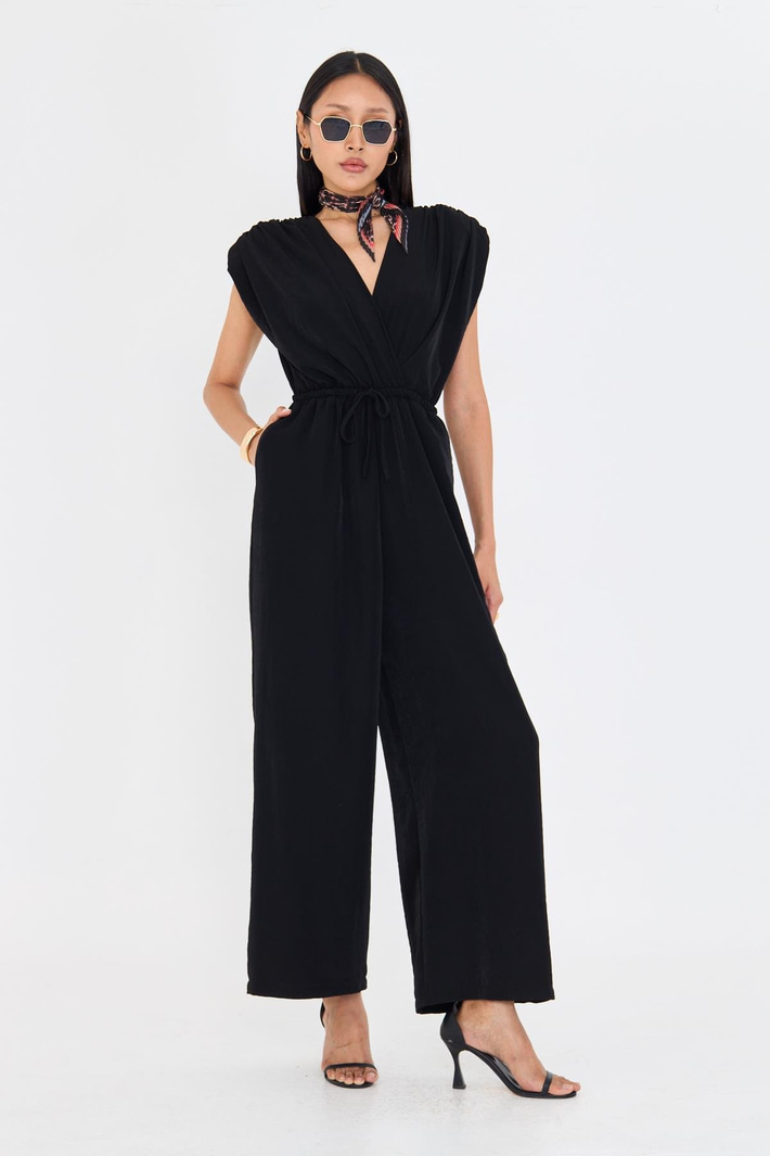 Kruvaze Yaka Sıfır Kol Tulum