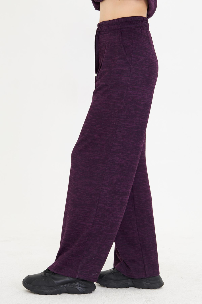 Pileli Beli Lastikli Triko Pantolon 