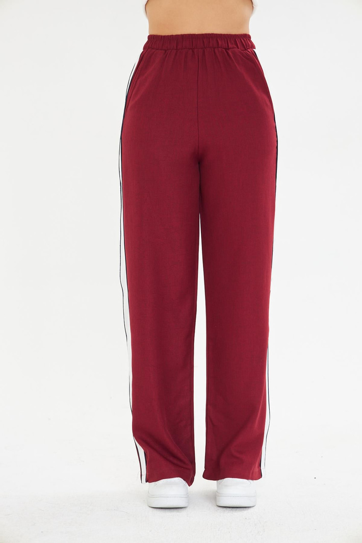 Şeritli Bol Paça Pantolon 