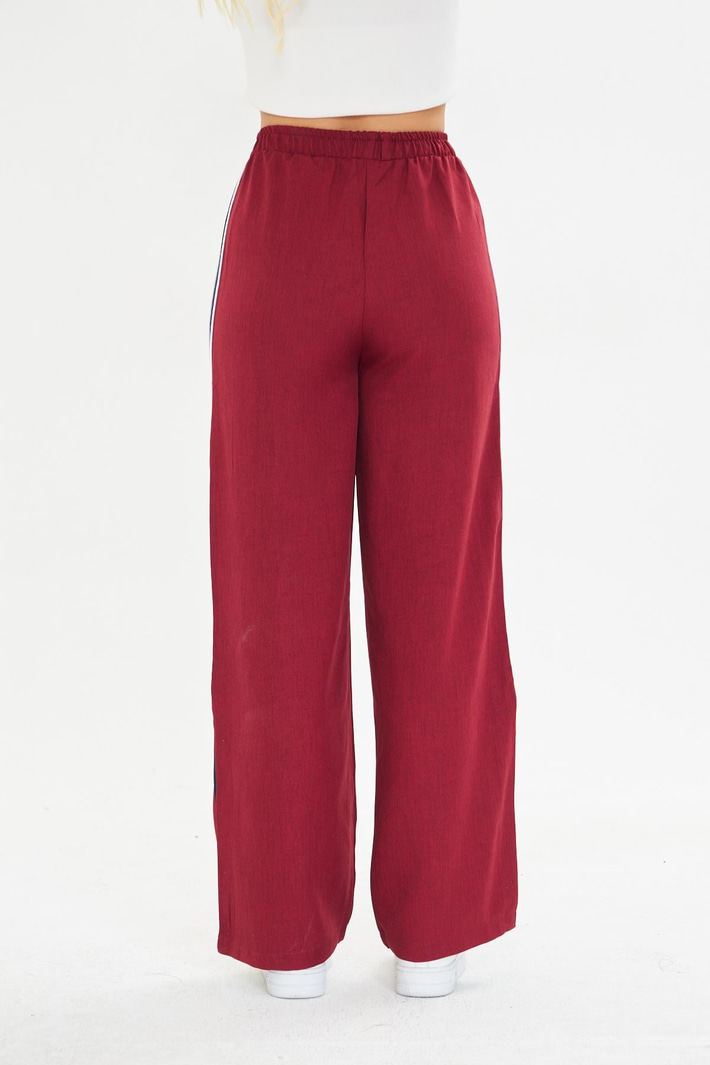 Şeritli Bol Paça Pantolon 