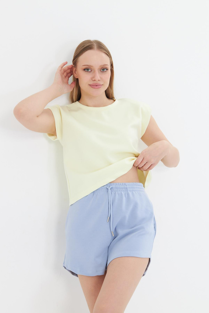 Sıfır Yaka Kolsuz Vatkalı Modal Crop 