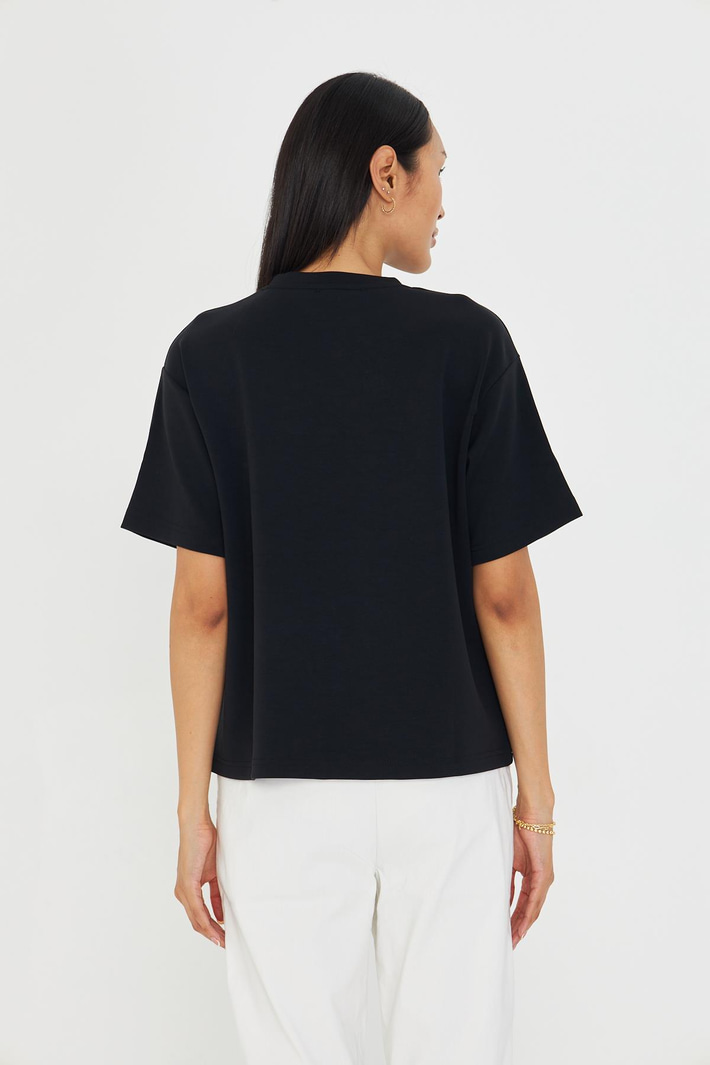 Taşlı Çiçekli Bambu T-Shirt