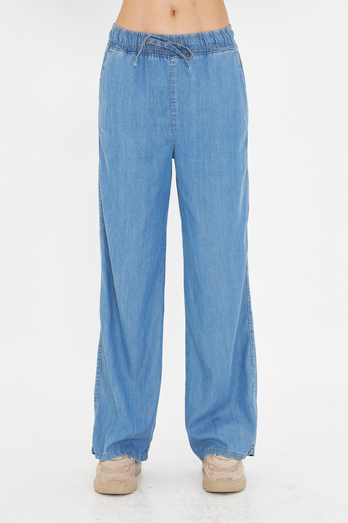 Yüksek Bel Wide-Leg Pantolon