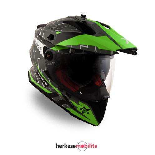 AXOR X-CROSS FLASH DUAL VISOR - COOL GREY GREEN / CGG- Extra Large (7501 5402 6200)