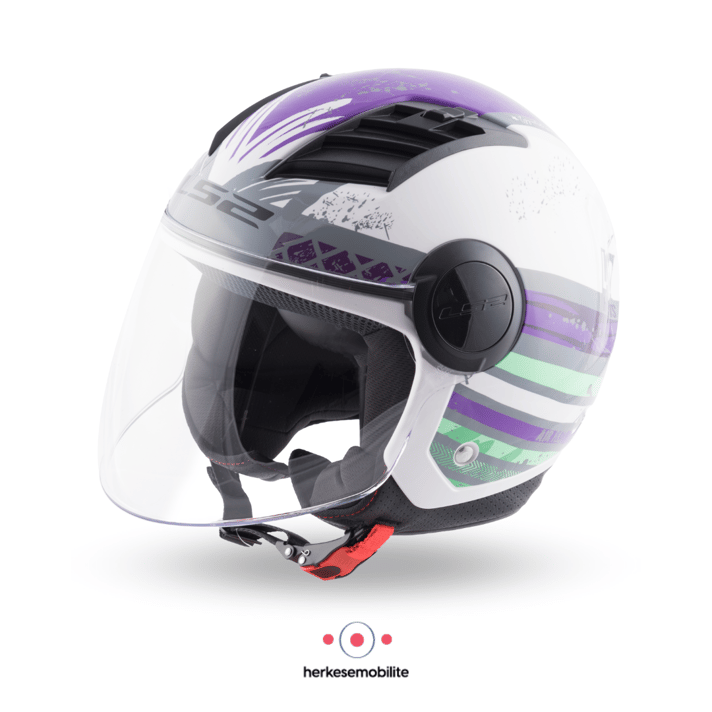 LS2 Airflow Ronnie Açık Kask Titanium-Mor
