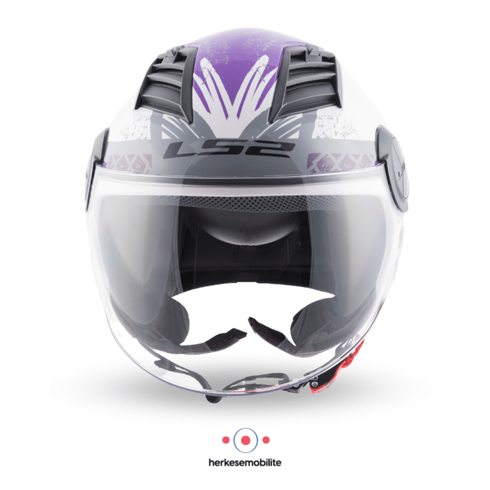 LS2 Airflow Ronnie Açık Kask Titanium-Mor