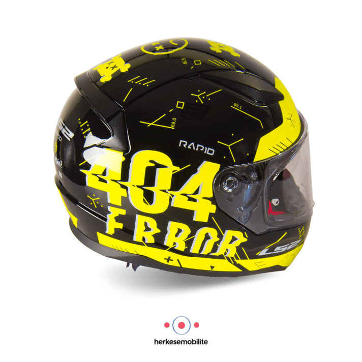 LS2 Rapid Player Kapalı Kask Neon Sarı-Siyah