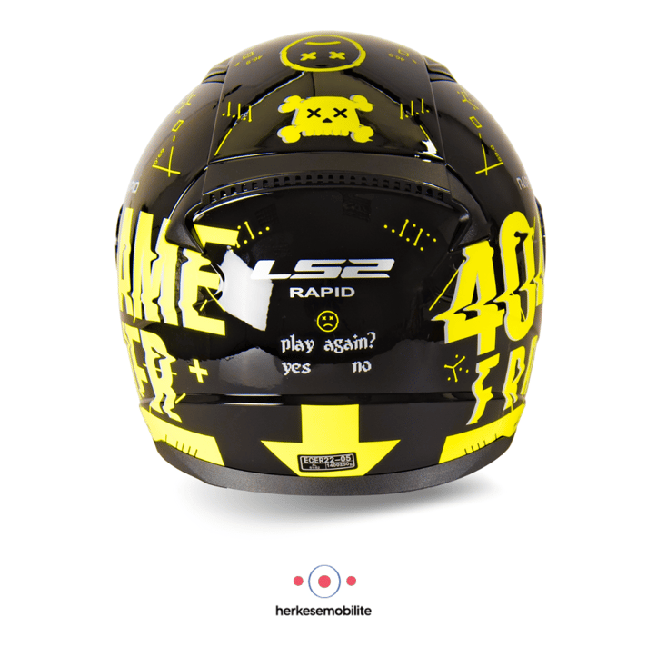 LS2 Rapid Player Kapalı Kask Neon Sarı-Siyah