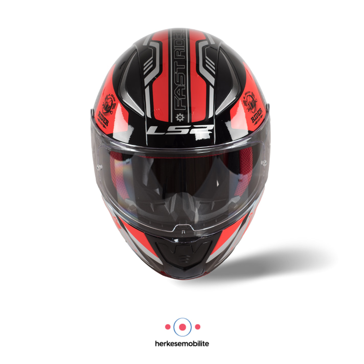 LS2 Rapid Stratus Kapalı Kask Siyah-Kırmızı-Gri