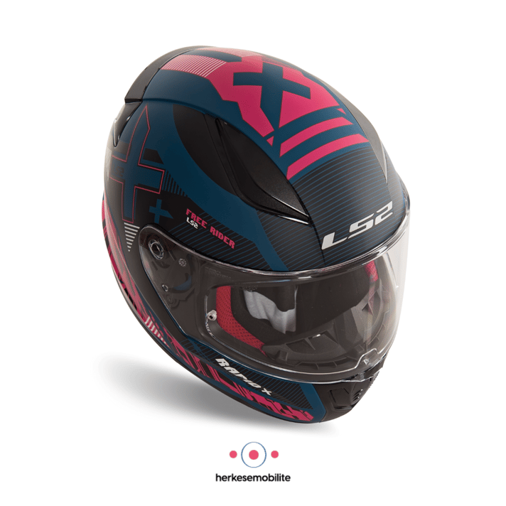 LS2 Rapid Xtreet Kapalı Kask Mat Mavi-Mor