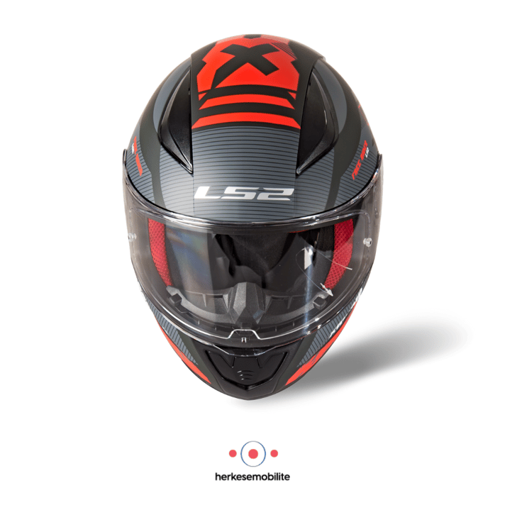 LS2 Rapid Xtreet Kapalı Kask Mat Siyah-Kırmızı