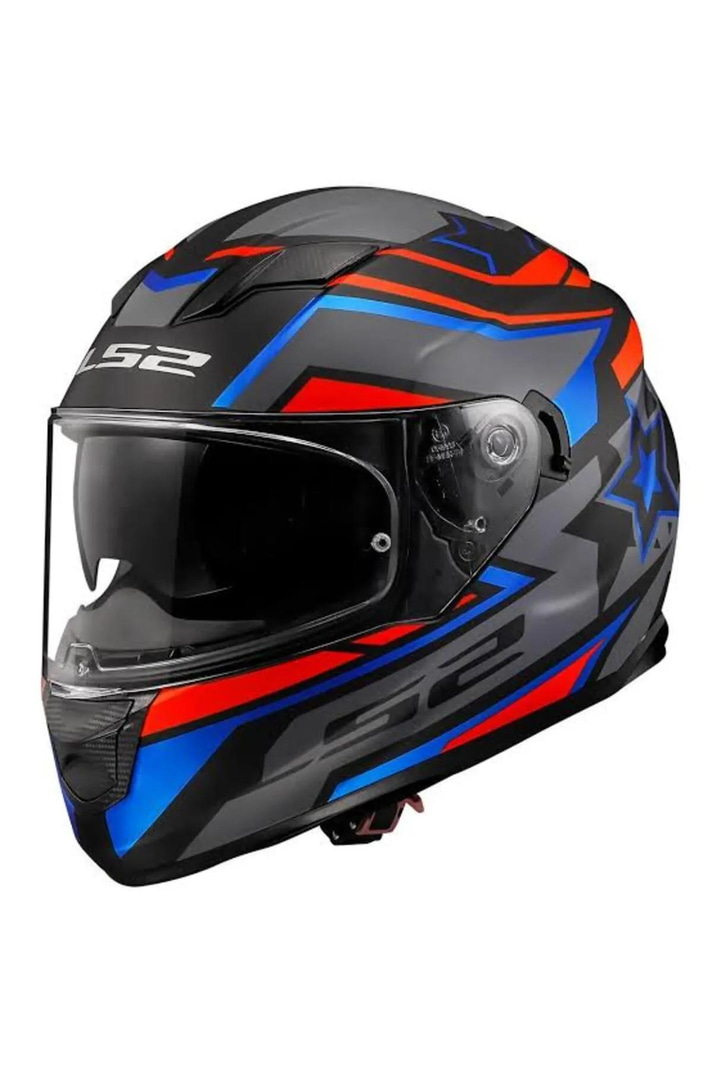 LS2 Stream Evo Fast Kask Siyah Kırmızı Mavi