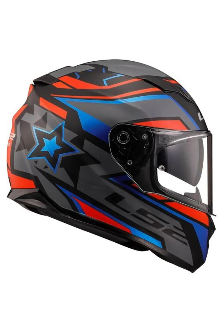 LS2 Stream Evo Fast Kask Siyah Kırmızı Mavi