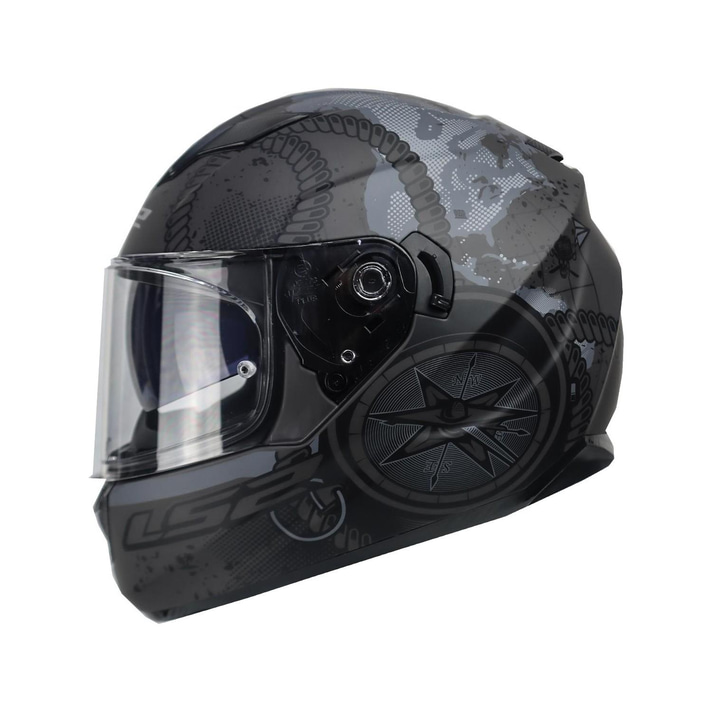 LS2 Stream Evo Viator Kask Mat Siyah Gri