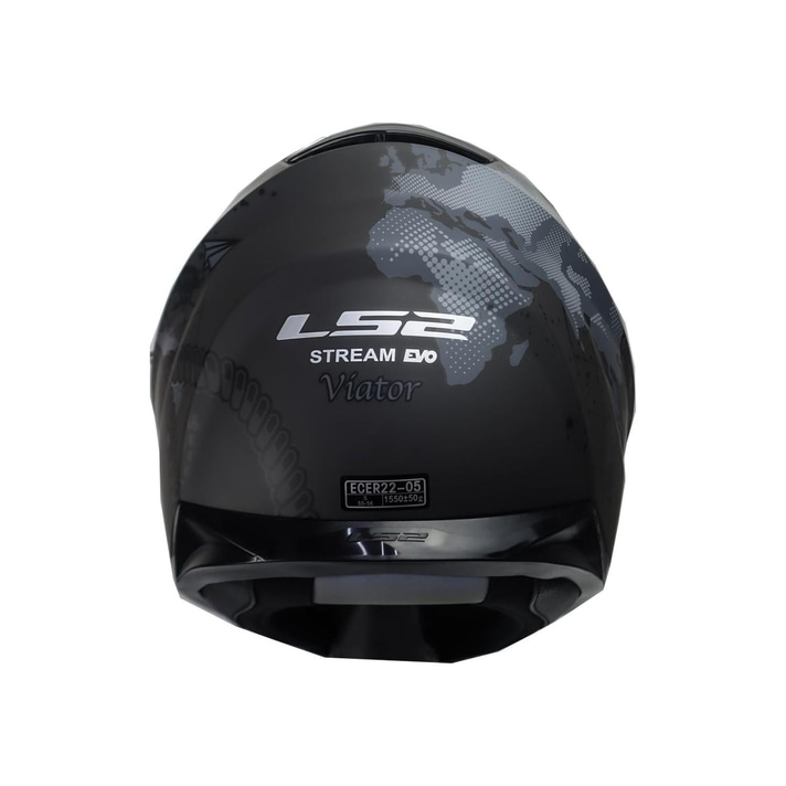LS2 Stream Evo Viator Kask Mat Siyah Gri