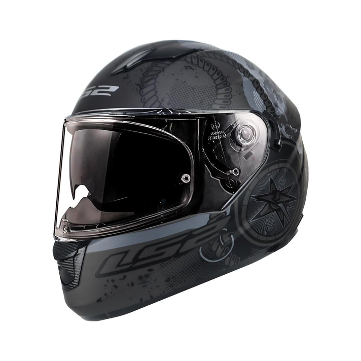 LS2 Stream Evo Viator Kask Mat Siyah Gri