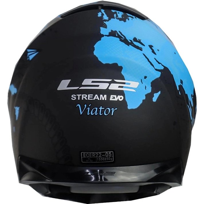 LS2 Stream Evo Viator Kask Mat Siyah Mavi