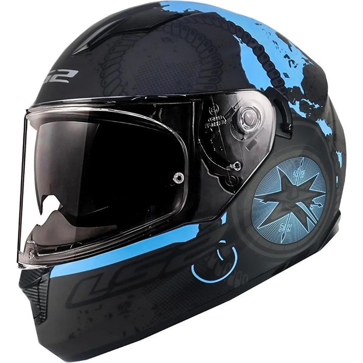 LS2 Stream Evo Viator Kask Mat Siyah Mavi