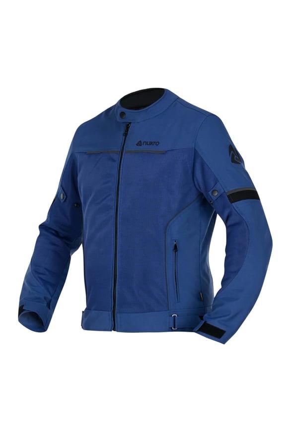 NUKROWEAR CITY YAZLIK FILELI ERKEK MOTOSIKLET CEKETI MAVİ