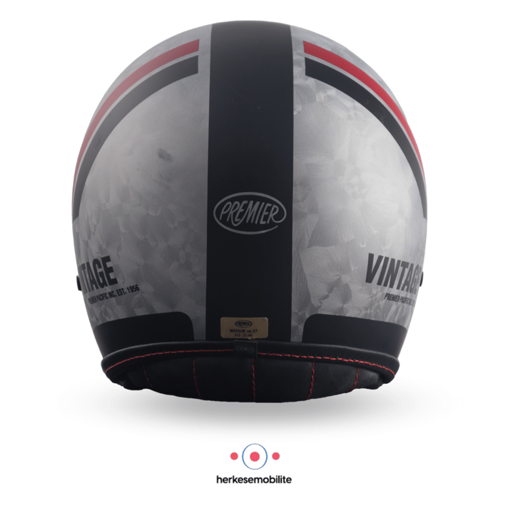 Premier Vintage Platin Edition Dr Do 92 Bm Kask Gri-Siyah-Kırmızı
