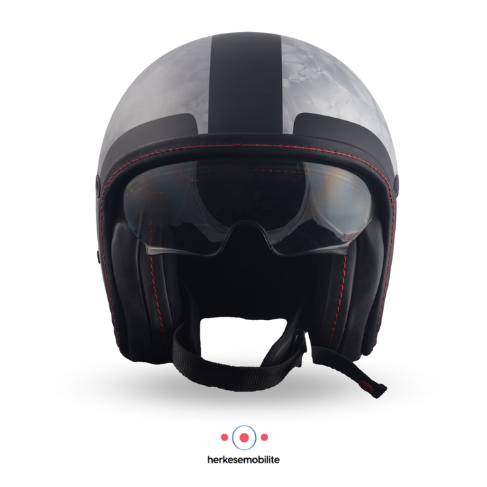 Premier Vintage Platin Edition Dr Do 92 Bm Kask Gri-Siyah-Kırmızı