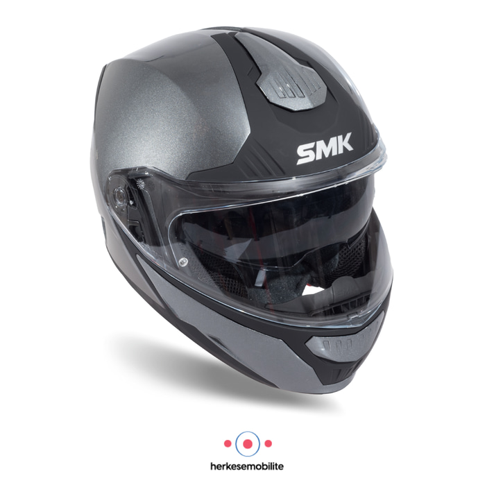 SMK Gullwing Blank Anthracite Çene Açılır Kask Antrasit Gri