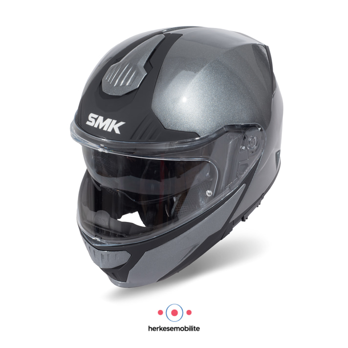 SMK Gullwing Blank Anthracite Çene Açılır Kask Antrasit Gri