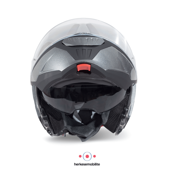 SMK Gullwing Blank Anthracite Çene Açılır Kask Antrasit Gri